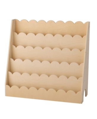 Montessori Bookshelf, 5-Tier Scalloped Kids Bookcase, Front Facing for Kids Room