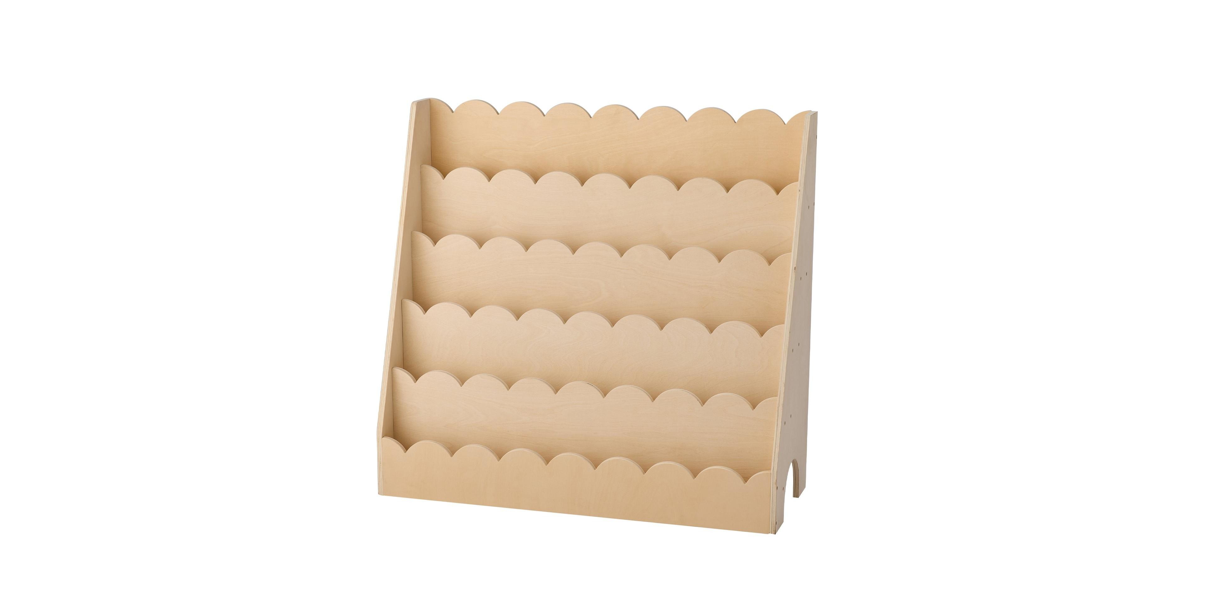 Sugift Montessori Bookshelf, 5-Tier Scalloped Kids Bookcase, Front Facing for Kids Room
