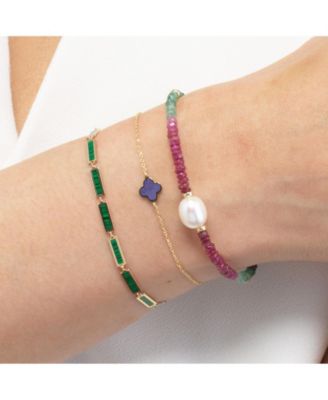 Mini Amethyst Single Clover Bracelet 14K Gold