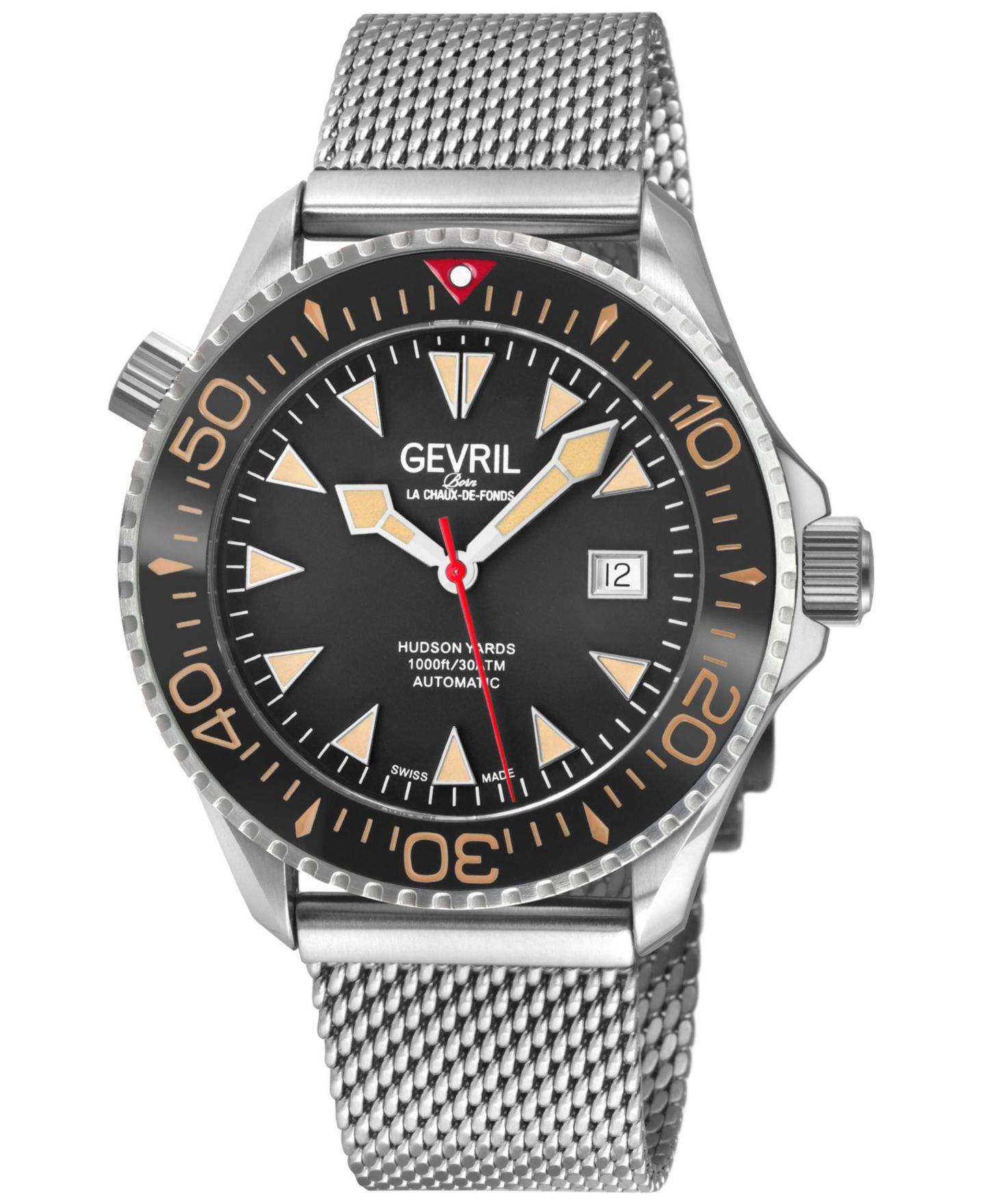 Мужские часы Gevril Hudson Yards Swiss Automatic Mesh band Watch, цвет: Серебряный — фото 1