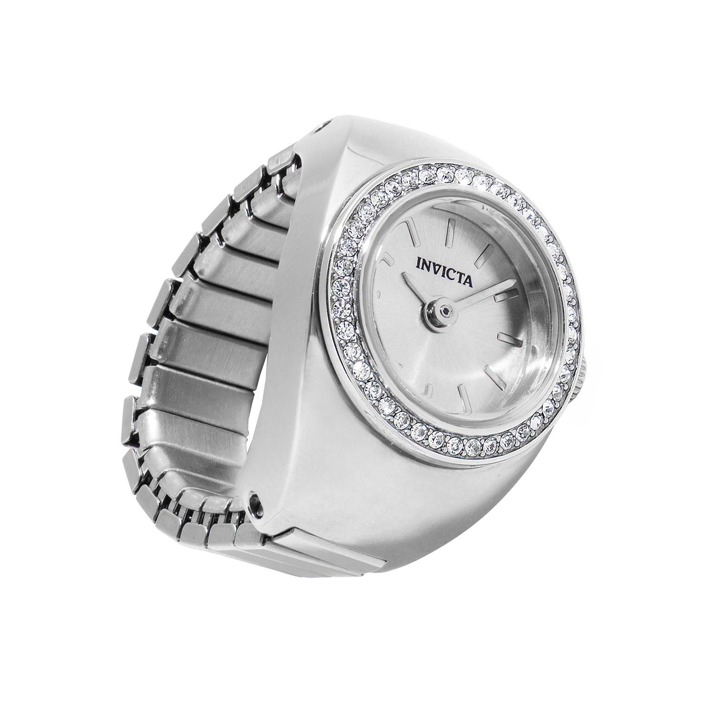Женские часы Invicta 48943 Mini Quartz 2 Hand Dial Ring, цвет: Серебряный — фото 2