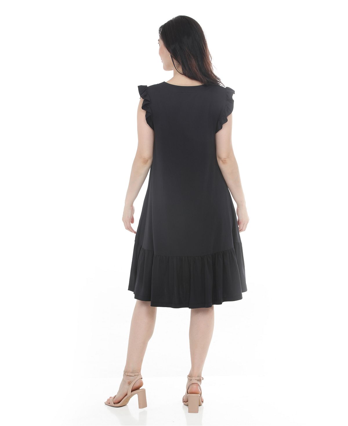 White Mark Women's Button-Front Tiered Swing Dress view 6 — MAYCSS fashion products