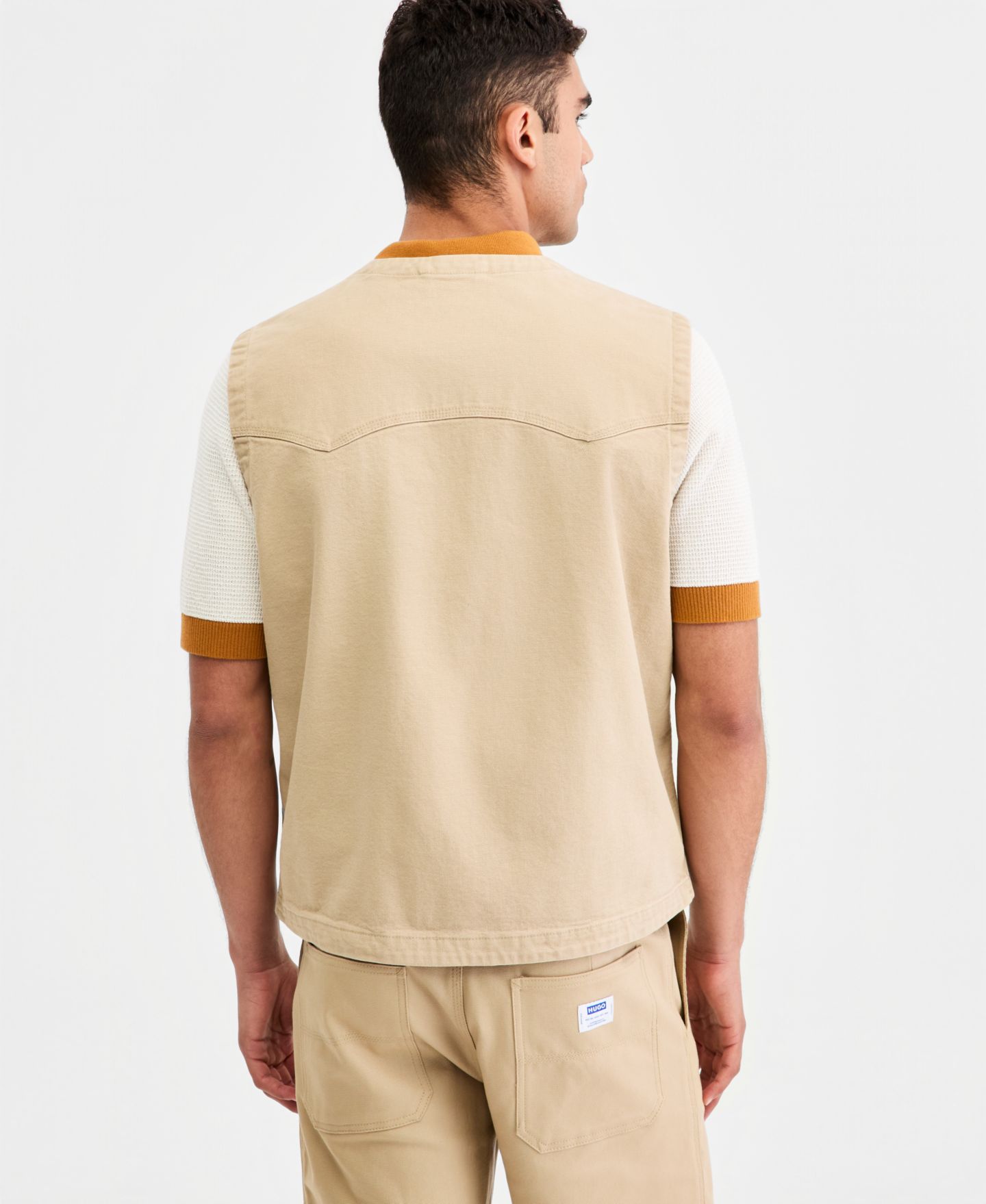Мужские жилеты HUGO by Hugo Boss Bridgeley Vest, цвет: Средний бежевый — фото 2