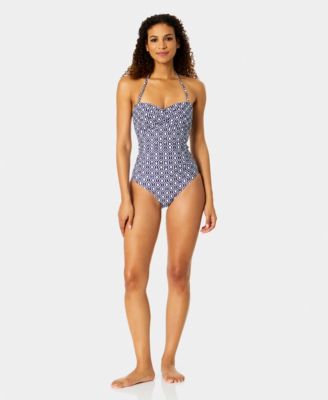 Women's Twist Front Strapless One-Piece Swimsuit