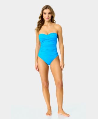 Women's Twist-Front Ruched One-Piece Swimsuit