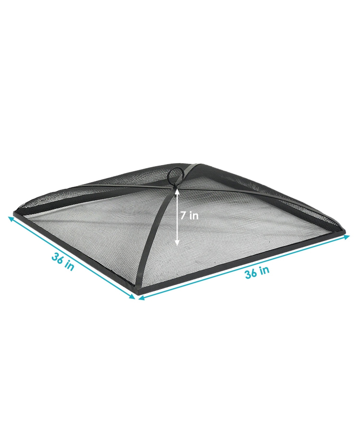 Outdoor Heavy-Duty Steel Mesh Square Easy-Opening Camp Fire Pit Spark Screen Lid