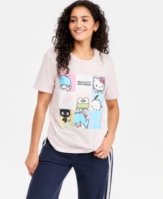 Juniors' Hello Kitty Grid Crewneck Tee
