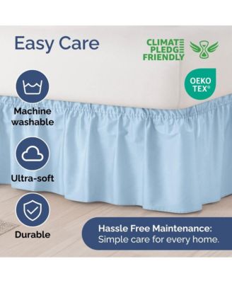 Ruffled Elastic Wrap Around Bedskirt 12 Inch Drop - Full