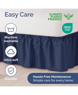 Ruffled Elastic Wrap Around Bedskirt 15 Inch Drop - King