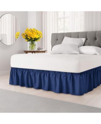 Ruffled Elastic Wrap Around Bedskirt 15 Inch Drop - Twin