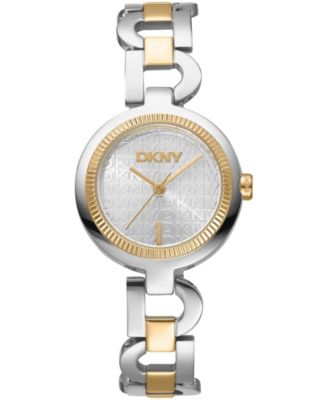 Women's Open Link Quartz Two-Tone Stainless Steel Bracelet Watch 28mm