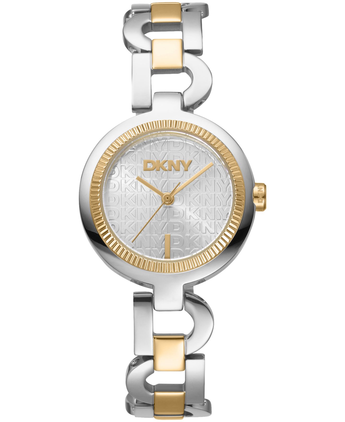 Женские часы DKNY Open Link Quartz Two-Tone Stainless Steel Bracelet Watch 28mm — фото 1