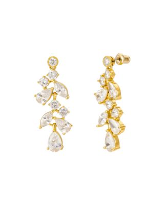 Untamed Petals Cami Crystal Drop Earrings - Gold