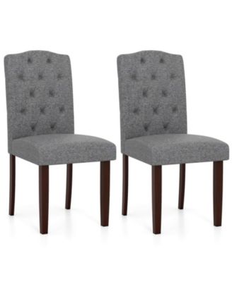 Wooden Dining Chair with Rubber Wood Legs Padded Seat S Springs, Kitchen