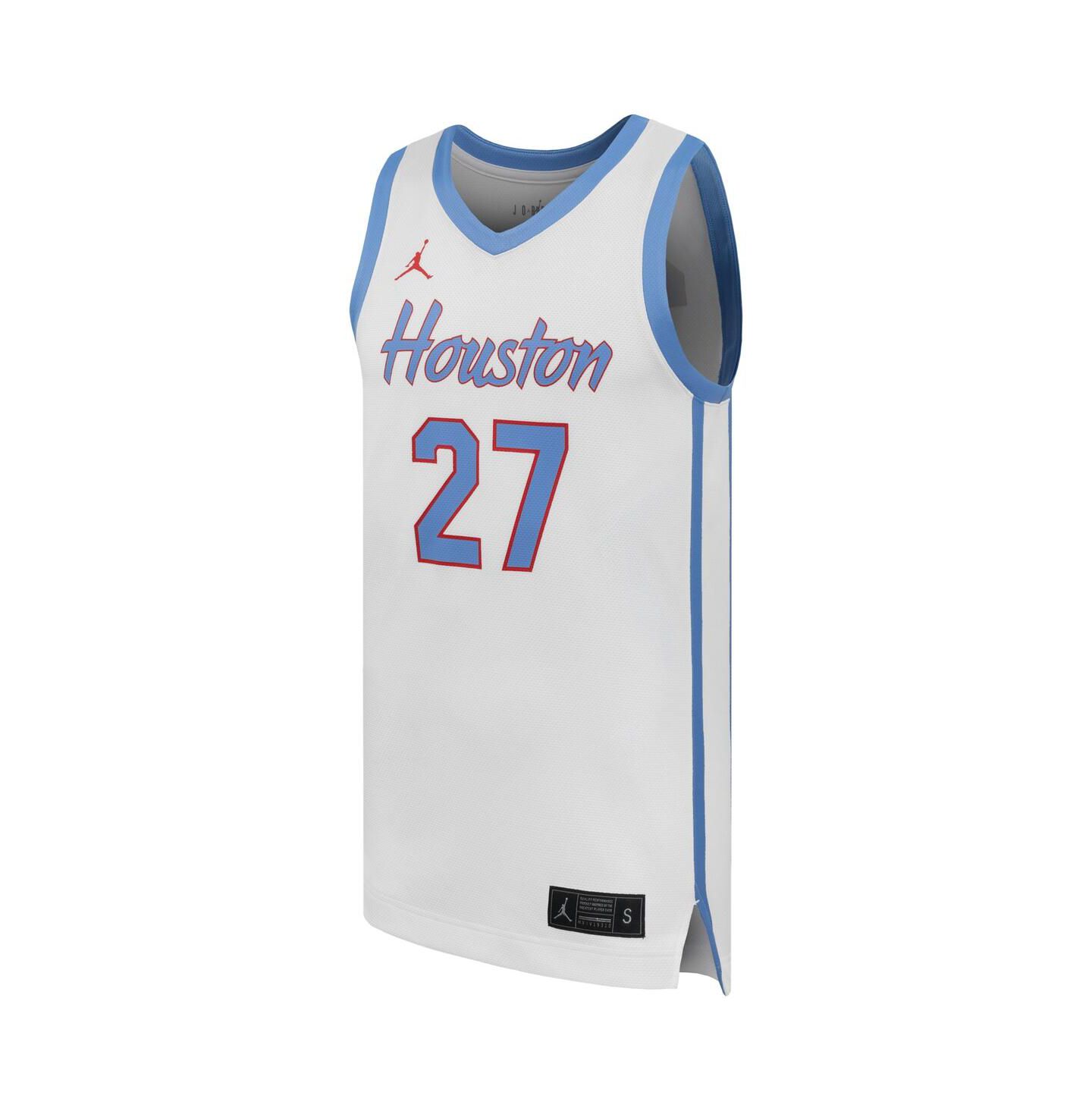 Мужской топ Jordan 27 White Houston Cougars Replica Basketball Jersey — фото 2