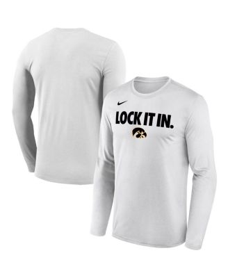 Men's White Iowa Hawkeyes 2026 On-Court Bench Long Sleeve T-Shirt