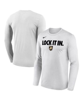 Men's White Army Black Knights 2026 On-Court Bench Long Sleeve T-Shirt