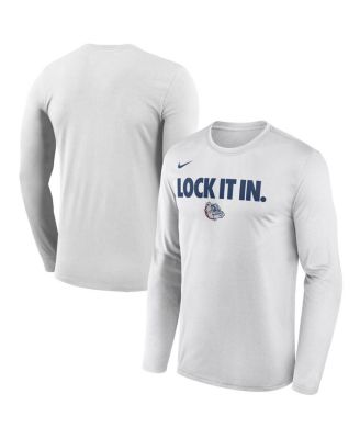 Men's White Gonzaga Bulldogs 2026 On-Court Bench Long Sleeve T-Shirt