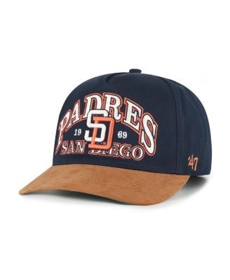 Men's Navy/Brown San Diego Padres Cooperstown Break Wood Suede Hitch Adjustable Hat