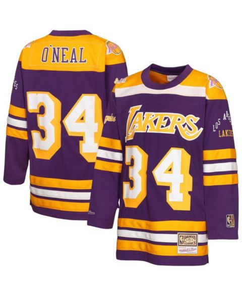 Детский топ Mitchell & Ness Shaquille O'Neal Purple Los Angeles Lakers Maxxed Out 2.0 Fashion Hockey Jersey
