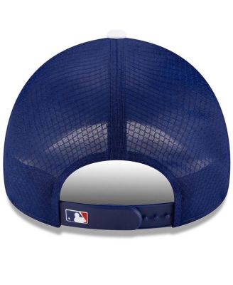 Men's Royal Los Angeles Dodgers 2026 Batting Practice Apex 9FORTY Adjustable Trucker Hat