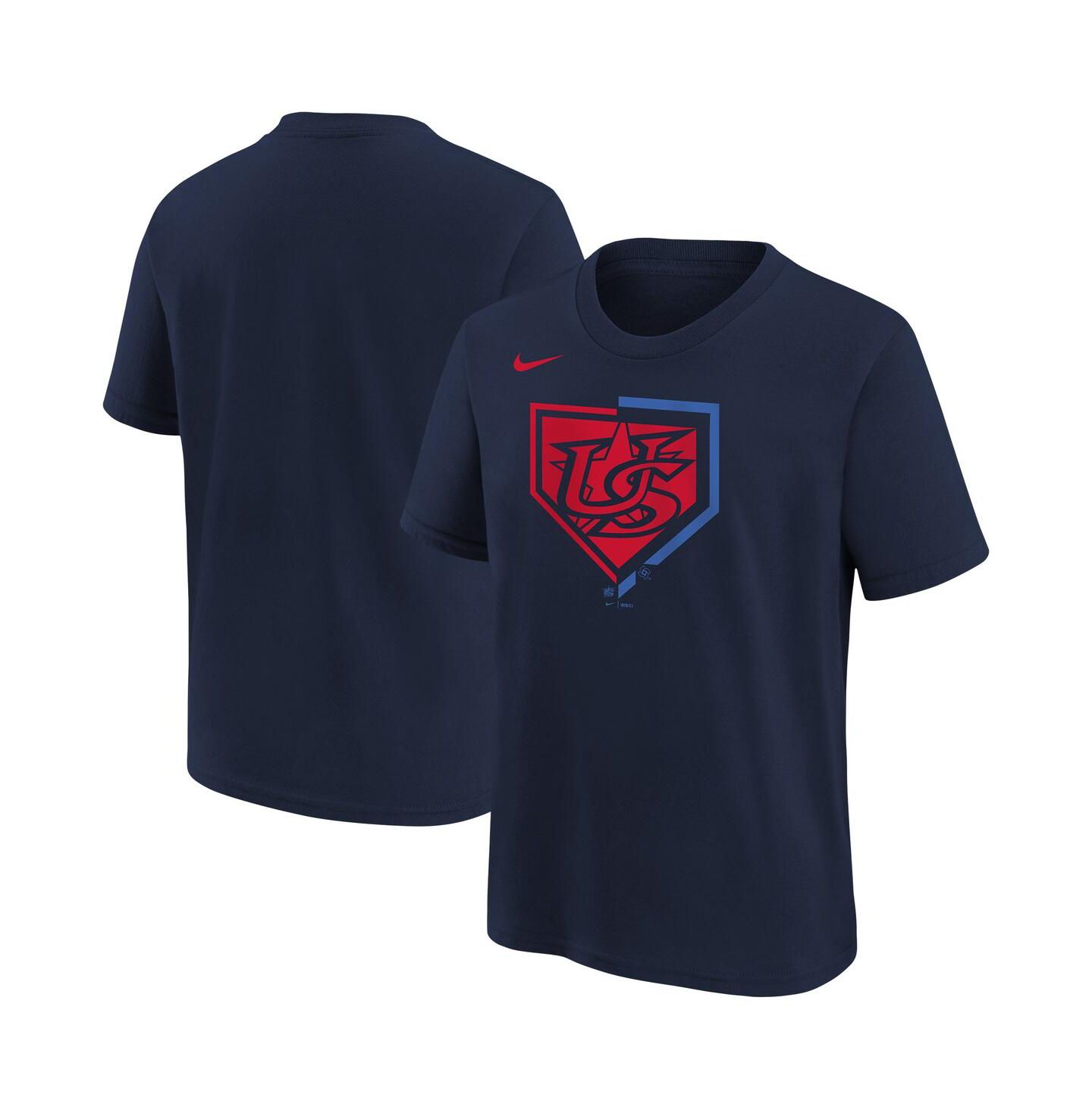 Детская футболка Nike Big Boys and Girls Navy USA Baseball 2026 World Baseball Classic Shield — фото 1