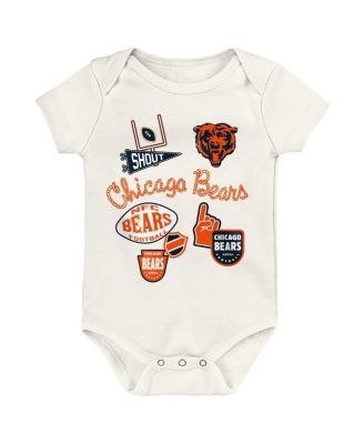 Baby Boys and Girls 3-Piece Chicago Bears Littlest Player Bodysuit Set