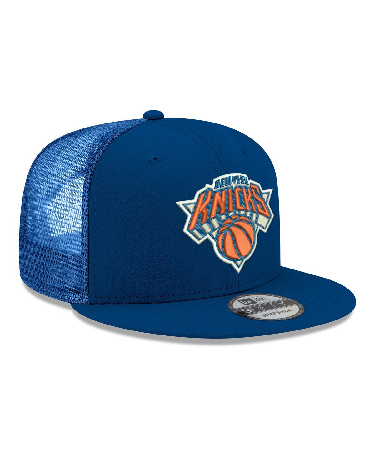 New Era Men's Blue New York Knicks Core Logo Meshback 9FIFTY Snapback Hat