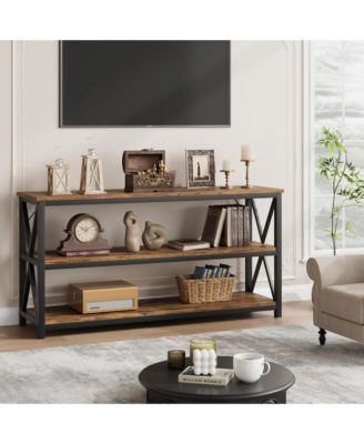 55.1" 3-Tier Multi-Functional Console Sofa Table with Storage Shelves, Entryway Table for Living Room