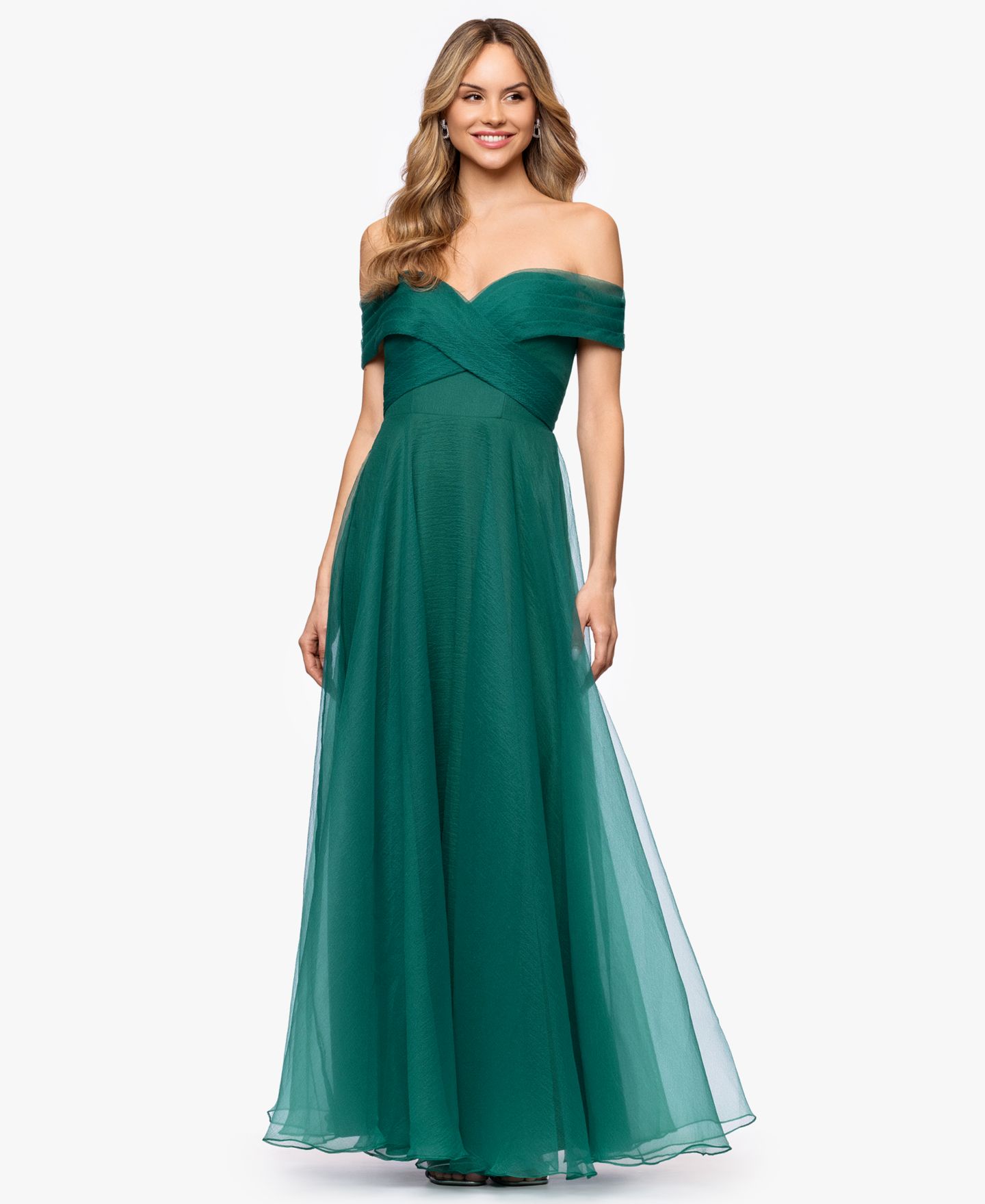 Женское платье Betsy & Adam Sweetheart neck Ball Gown, цвет: Зелёный — фото 1