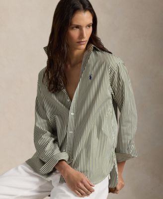 Women's Relaxed-Fit Striped Cotton Shirt
