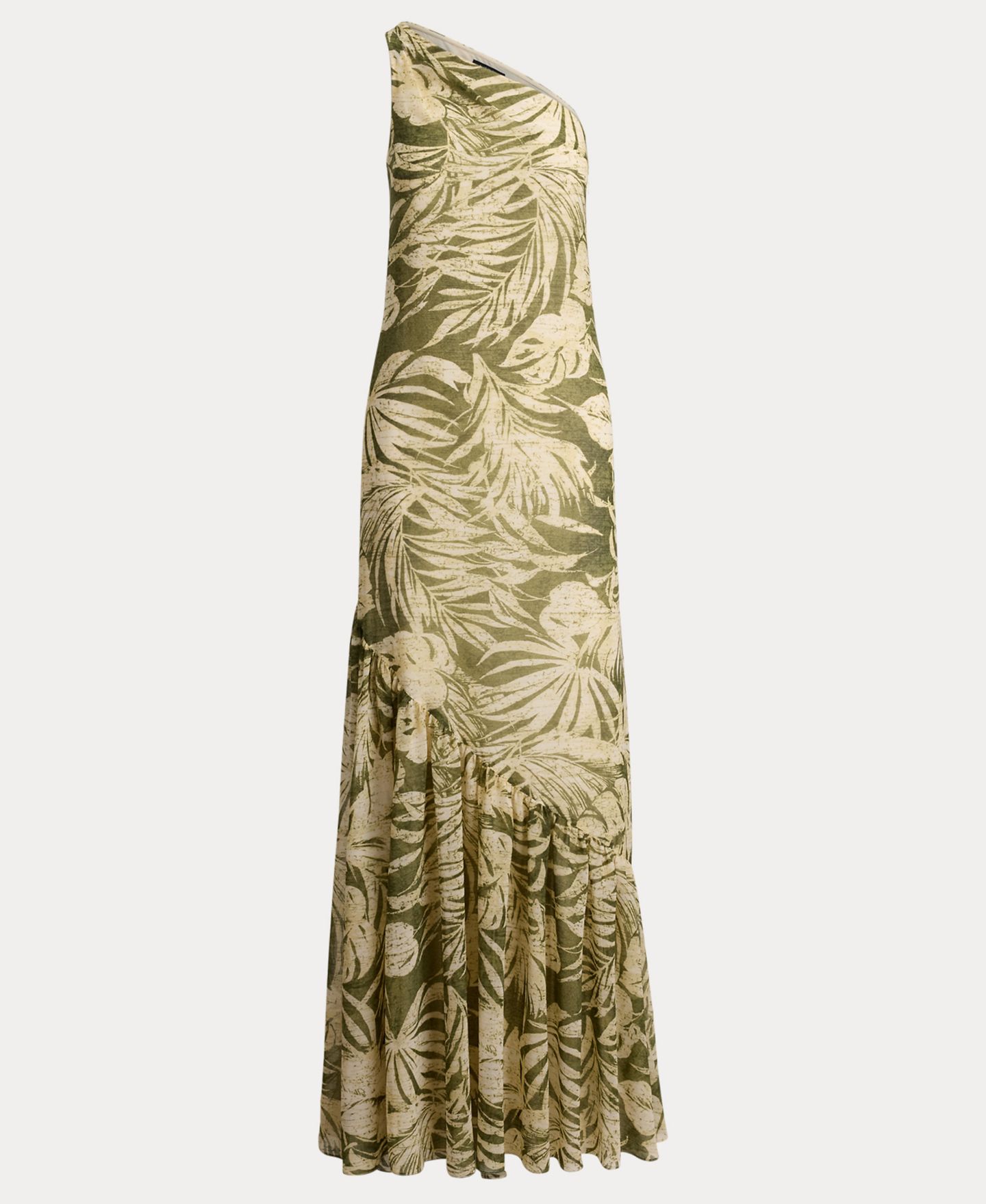 Женские платья Lauren Ralph Lauren Print Georgette One-Shoulder Gown, цвет: Оливковый разноцветный — фото 5