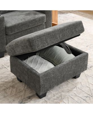 Recliner Sofa with USB Stand Storage Ottoman