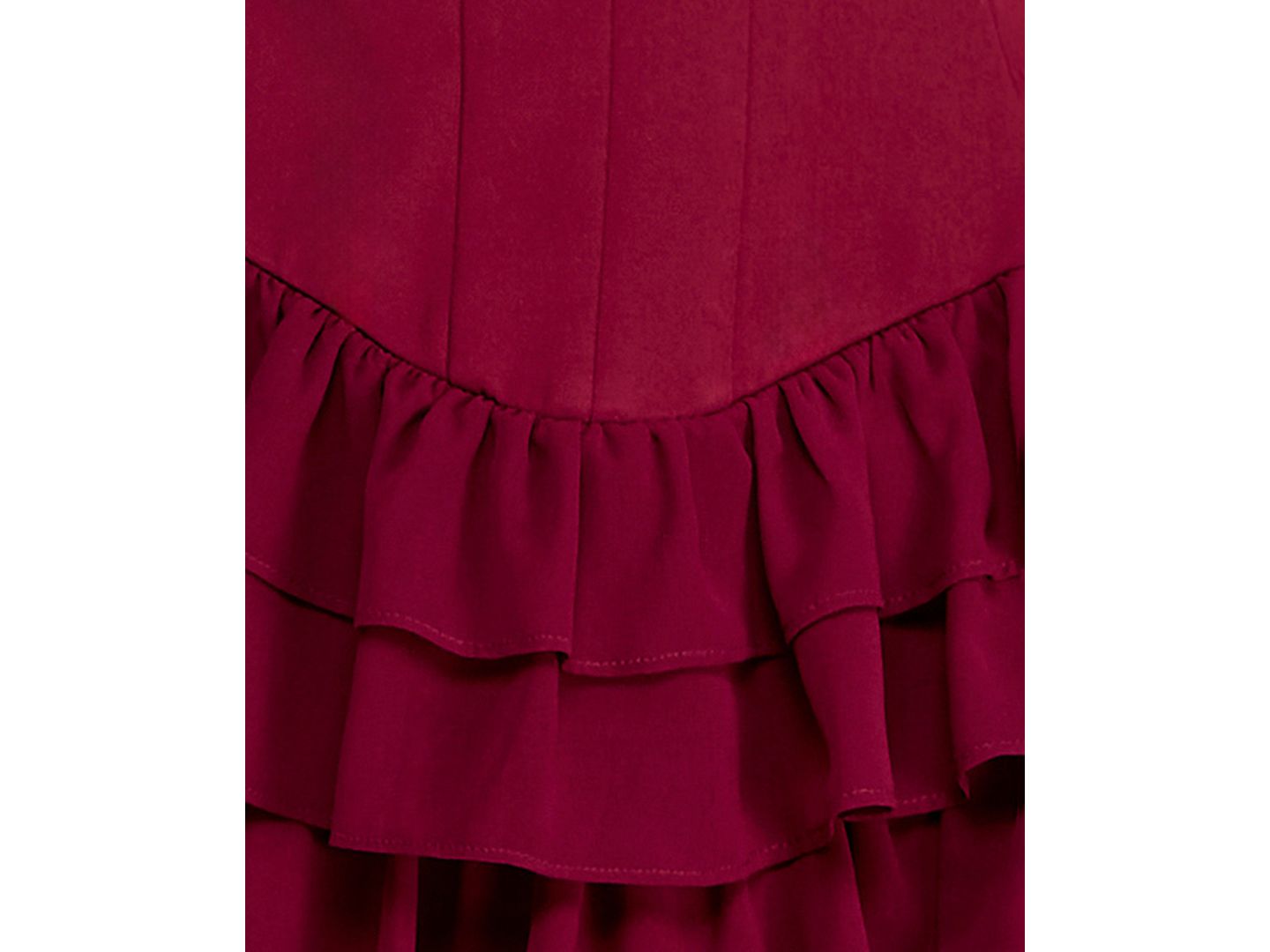 Женское платье SENI & CADE Juniors' Strapless Tiered Ruffle Mini, цвет: Винный — фото 6