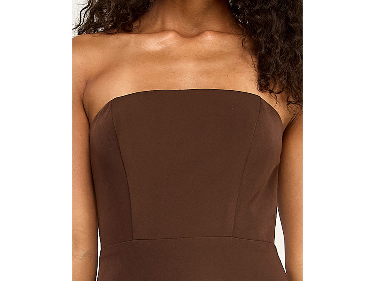 Женское платье SENI & CADE Strapless Drop-Waist Tiered Mini, цвет: Шоколадный — фото 4