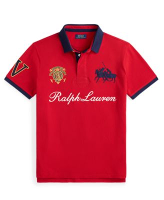 Men's Custom Slim-Fit Crest Mesh Polo Shirt