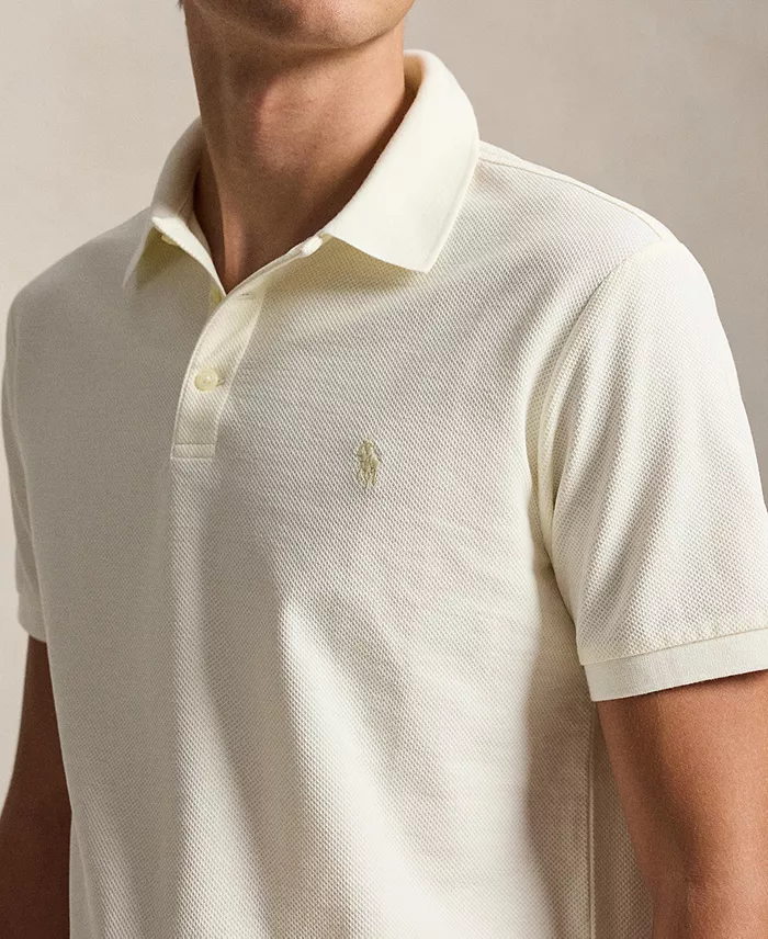 Men's Custom Slim-Fit Honeycomb-Mesh Polo Shirt - thumbnail 3