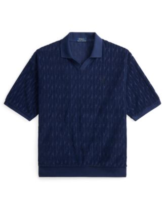 Men's Classic-Fit Cable-Knit Terry Polo Shirt thumbnail 5