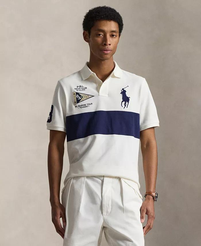 Men's Custom Slim-Fit Big Pony Mesh Polo Shirt