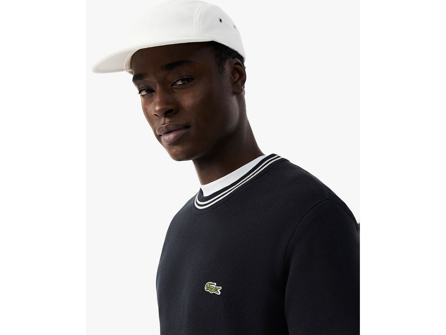 Мужской свитер Lacoste Classic-Fit Crewneck, цвет: Чёрный — фото 3