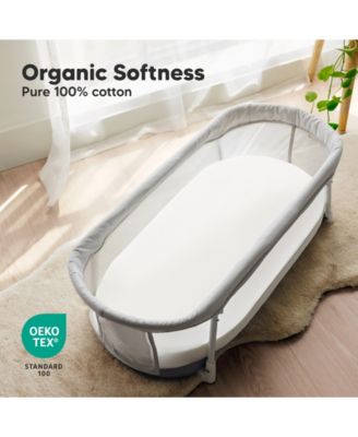 Bassinet Sheet for Baby Girls, Boys, 2-Pack Soothe Bassinet Fitted Sheets, Bedside Bassinet Mattress Sheet