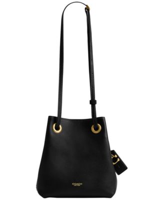 Jade Small Leather Drawstring Crossbody Bag