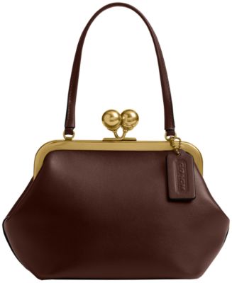 COACH Kisslock Small Leather Frame Bag 16 - Macy's