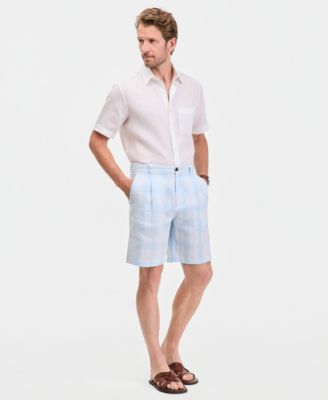 Men's Linen Pleated Shorts