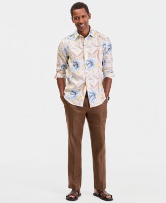 Club Room Men's Long-Sleeve Resort Linen Shirt, Macy's Exclusive