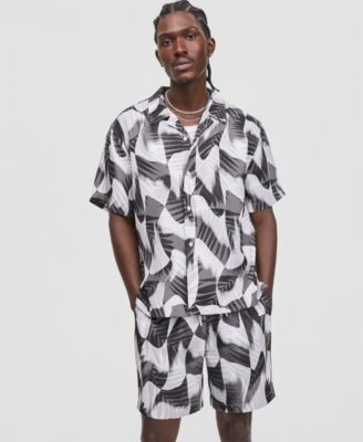 Men's Groove Palm Relaxed-Fit Camp Shirt