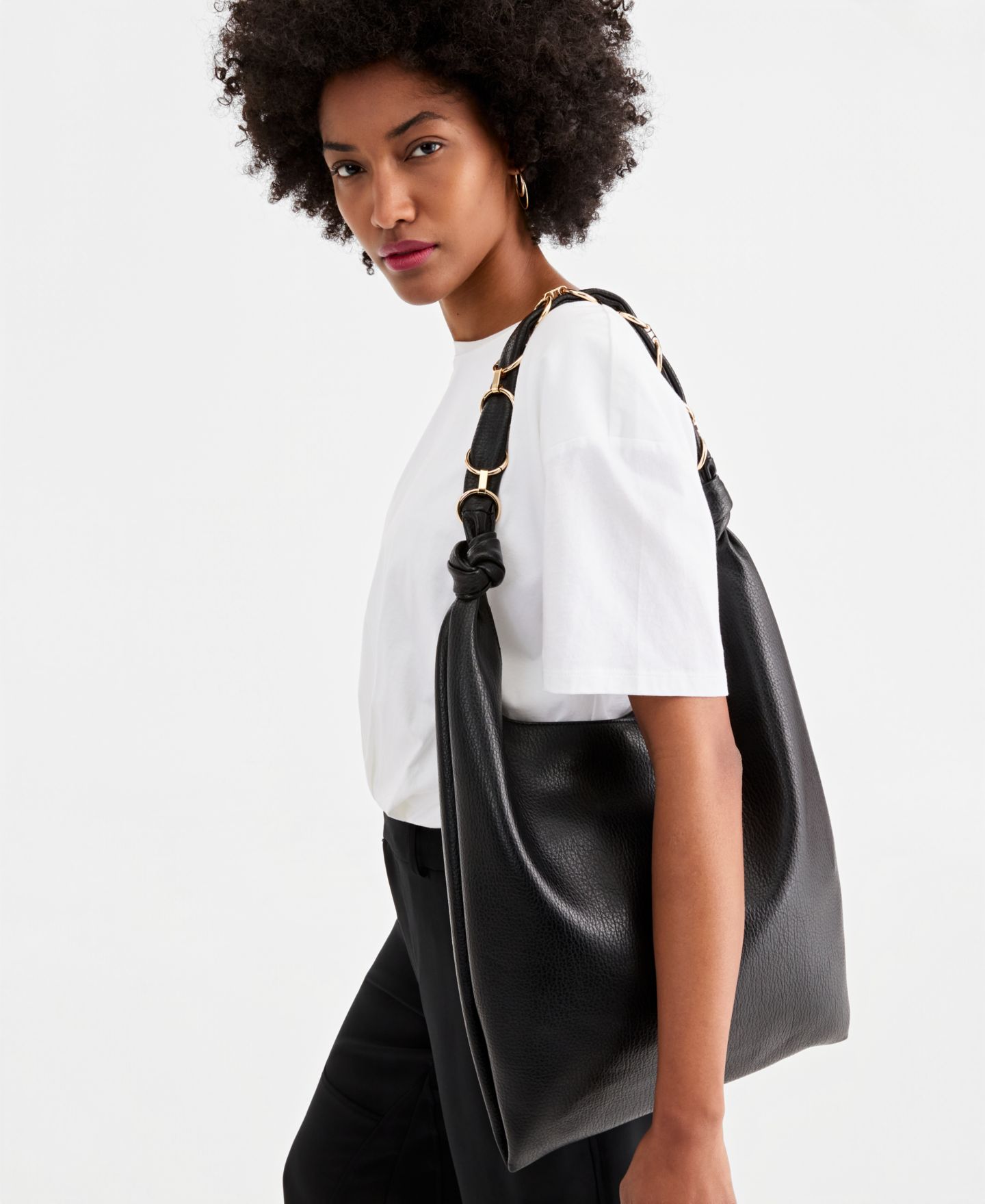 Женская сумка I.N.C. International Concepts Arrabella Hobo Handbag, цвет: Чёрный — фото 5