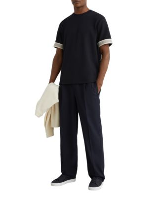 Men's Textured Tape-Cuff Modern-Fit T-Shirt