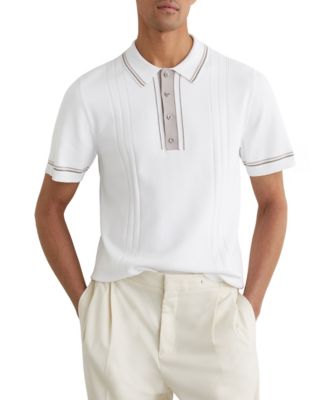 Men's Tipped Half-Button Knitted Polo Shirt