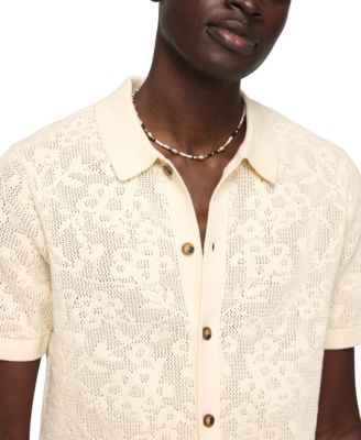 mens ivory short sleeve dress shirt Men's Ivory Button Up Shirts